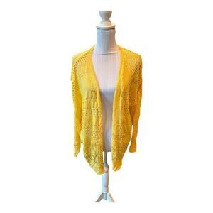 Yellow Open Front Cardigan OS Fits Most